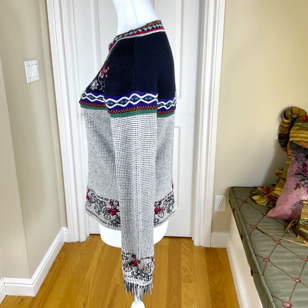 Aldomartins Sweatshirt Top Fair Isle Wool Blend (6) - Picture 3 of 9